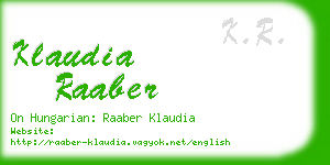 klaudia raaber business card